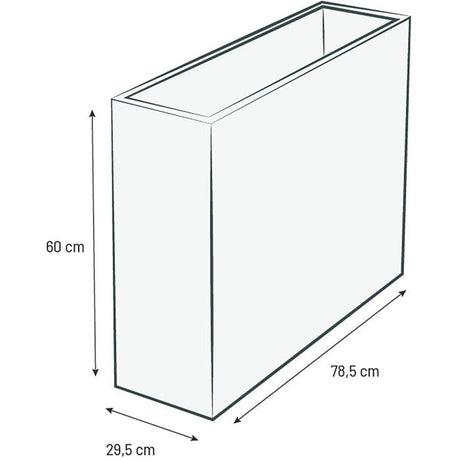 Jardiniere Muret Loft L - EDA - Volcania - 46 L - Intérieur/Extérieur - Décor Pierre - 78,5 x 29,5 x H. 60 cm - Beige Calcaire