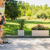 Balconnière - EDA - Volcania Up - 25 L - Intérieur/Extérieur - Décor Pierre - 59 x 19,5 x H 22,8 cm - Beige Calcaire