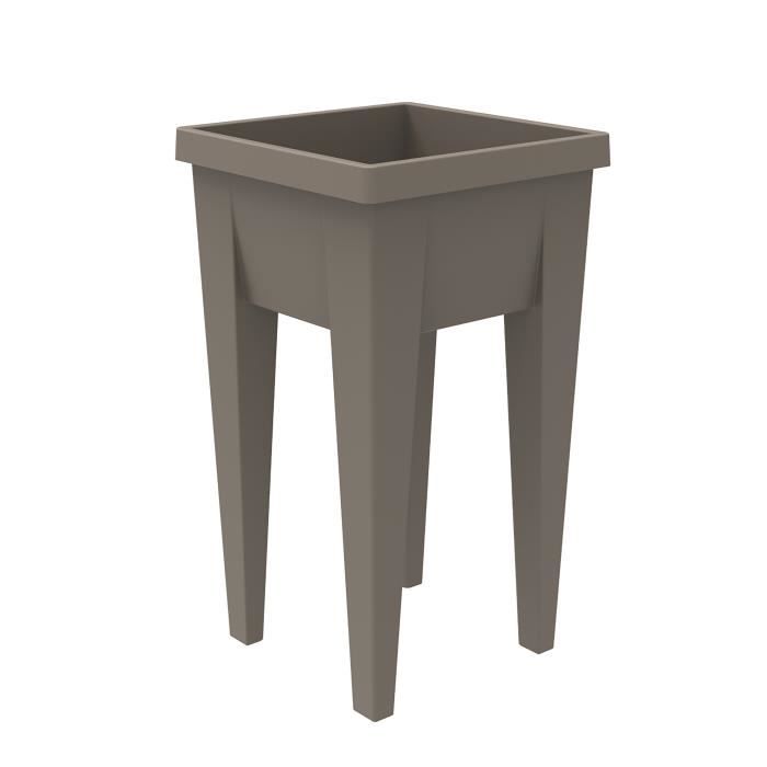 Espace Potager Veg&Table URBAN Taupe - L38,5 x P38,5 x H68 cm - 4 bouchons d'Èvacuation - EDA