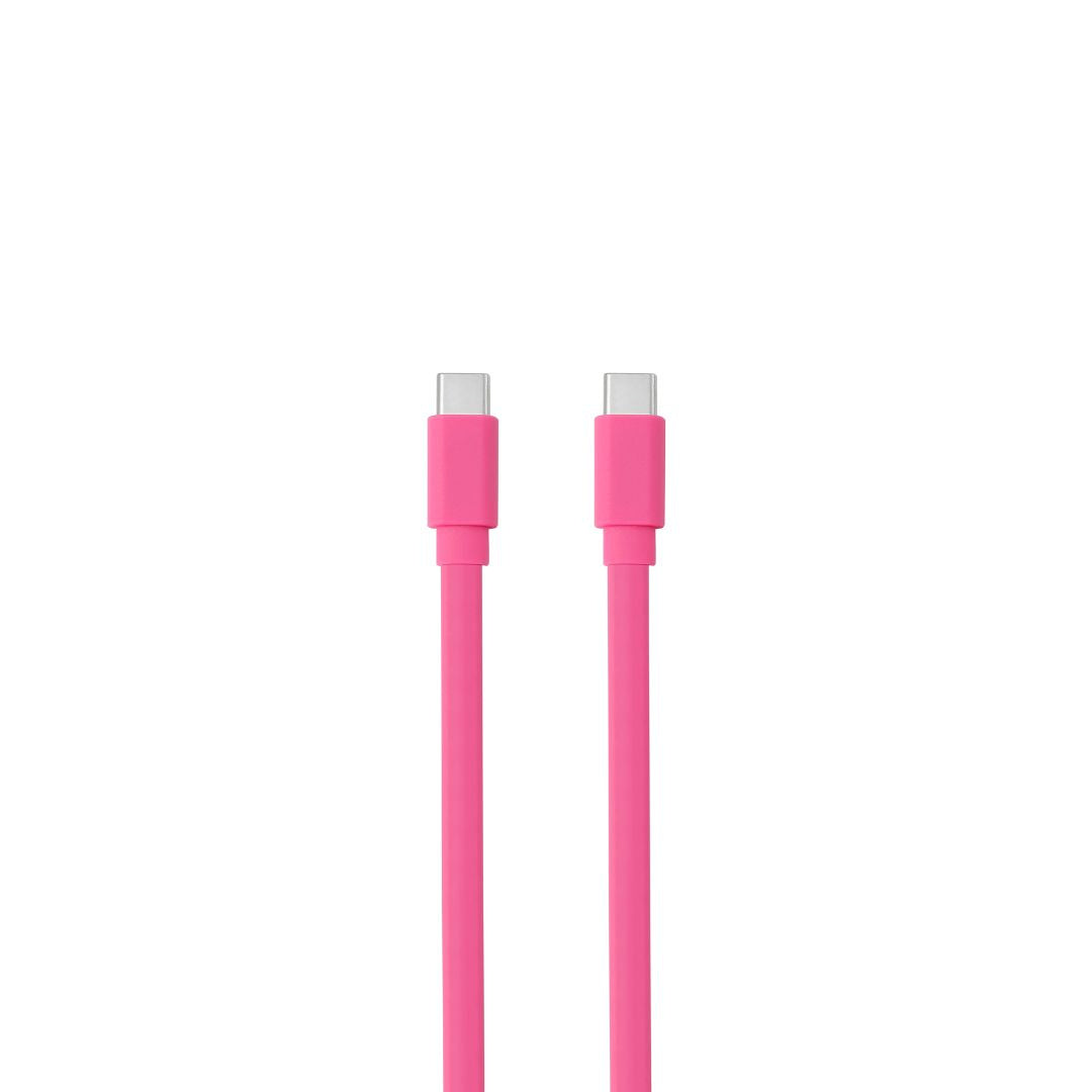 C ble USB-C m le/USB-C m le plat 1 m - Charge 60W (3A/20V) - USB 2.0 - fuchshia