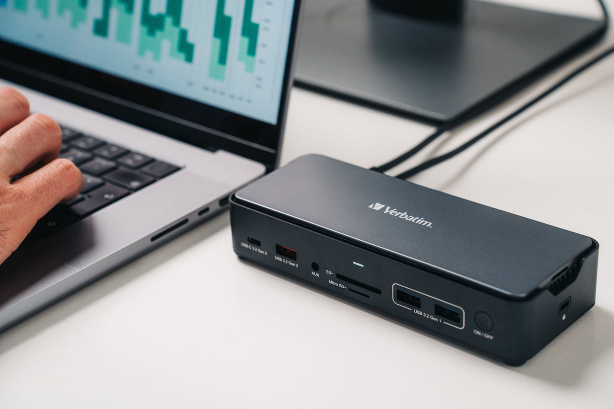 Station d'accueil portable USB-C 3.2 Verbatim CDS-15S avec lecteur SSD (Gris)