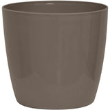 Cache-pot brillant - GARDEN ID - Shiny Taupe avec roulettes - 30 x 27 cm - Aspect cÈramique - …tanche - DÈplacement aisÈ