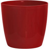 Cache-pot brillant - GARDEN ID - Shiny Rouge avec roulettes - 35 x 32 cm - Aspect cÈramique - …tanche - DÈplacement aisÈ