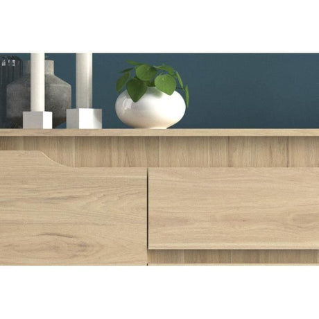Buffet Bas BETTY - Chene Dakota - 4 portes, 1 tiroir - 185 x 46 x 85,5 cm