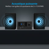 Mini Chaîne HiFi - MEDION - Radio Internet DAB/FM - Lecteur CD - 2x150W - Noir
