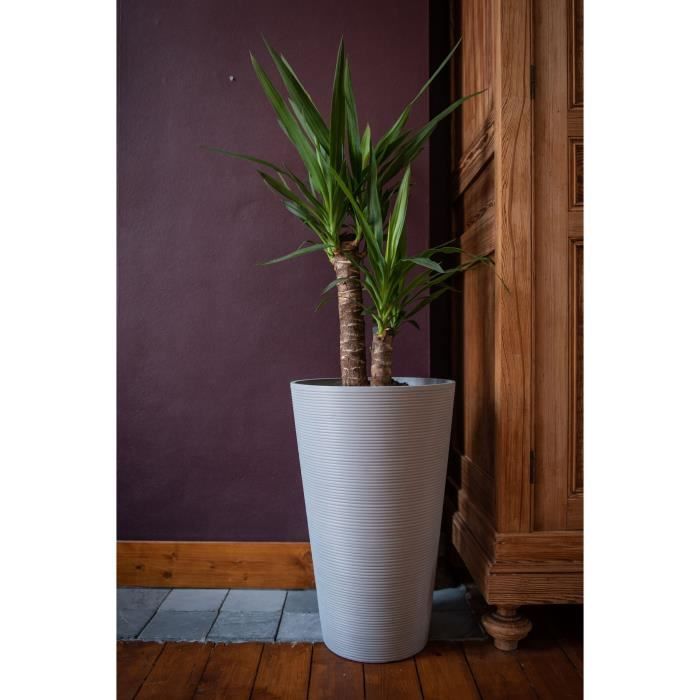 Pot de fleurs haut - GARDEN ID - Green Care Sense Haut Pierre bleue - 55 cm - Garantie 10 ans - 100% recyclé - Résistance UV et gel