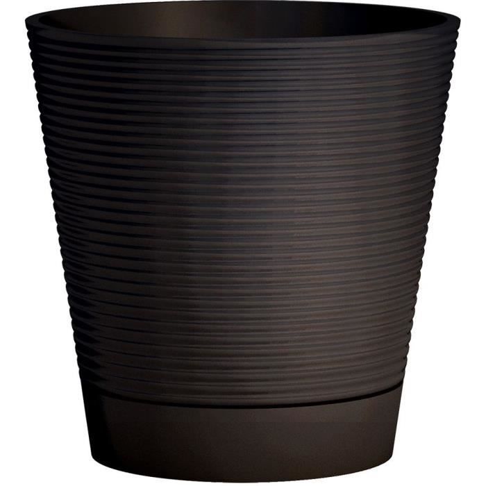 Pot rÈserve d'eau - GARDEN ID - Green Care Sense Noir-Anthracite 40 cm - Garanti 10ans - 100% recyclÈ