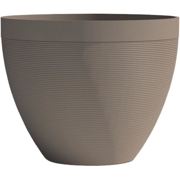 Flowerpot - GARDEN ID - Green Care Impact Taupe - 50 x 41 cm - 10-year guarantee - 100% recycled - UV/frost resistant