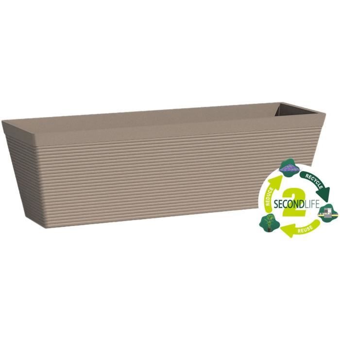 Jardiniere - GARDEN ID - Green Care Impact Taupe - 50 x 16 x 16 cm - Garanti 10ans - 100% recyclÈ - UV/gel rÈsistant