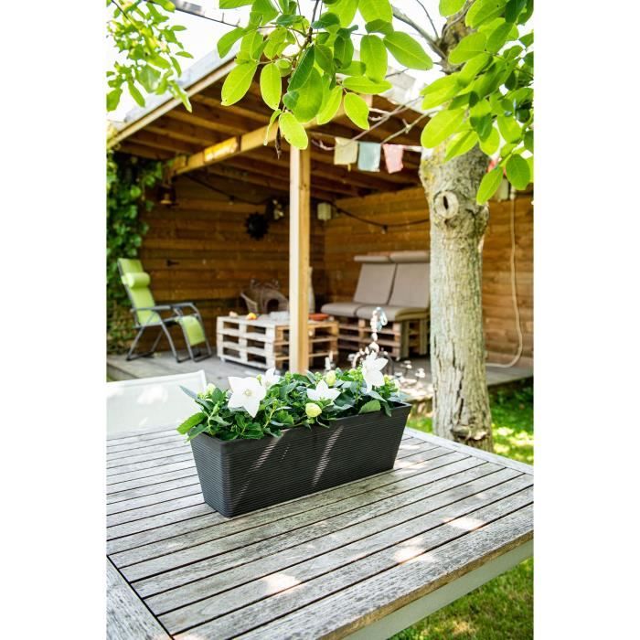 Jardiniere - GARDEN ID - Green Care Impact Noir-Anth - 50 x 16 x 16 cm - Garanti 10ans - 100% recyclÈ - UV/gel rÈsistant