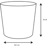 Pot de fleurs Conique Ø 40 cm - EDA - Element - 30 L - Système de drainage - Intérieur / Extérieur - Ø 39,1 x H 32 cm - Kaki