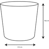 Pot de fleurs Conique Ø 60 cm - EDA - Element - 100 L - Systeme de drainage - Intérieur / Extérieur - Ø 57,5 x H 48,2 cm - Calcaire