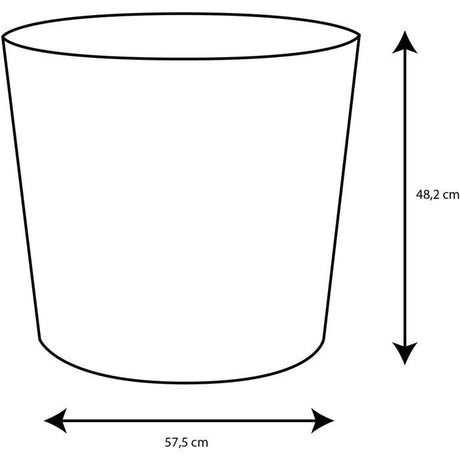 Pot de fleurs Conique Ř 60 cm - EDA - Element - 100 L - Systeme de drainage - Intérieur / Extérieur - Ř 57,5 x H 48,2 cm - Kaki