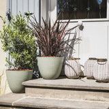Pot de fleurs Rond Ø 40 cm - EDA - Element - 26,2 L - Système de drainage - Intérieur / Extérieur - Ø 39,4 x H 31,6 cm - Kaki