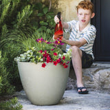 Pot de fleurs Rond Ø 50 cm - EDA - Element - 47,8 L - Système de drainage - Intérieur / Extérieur - Ø 48,8 x H 38,4 cm - Kaki