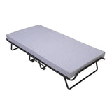 SEDAC Lit d'appoint pliant 17 lattes 90x190cm + Matelas mousse 10 cm