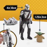 Vaisseau The Mandalorian's N-1 Starfighter, figurines Grogu et Mandalorien de 10 cm, jouet pour enfant des 4 ans, Star Wars Epic Her