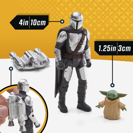 Vaisseau The Mandalorian's N-1 Starfighter, figurines Grogu et Mandalorien de 10 cm, jouet pour enfant des 4 ans, Star Wars Epic Her