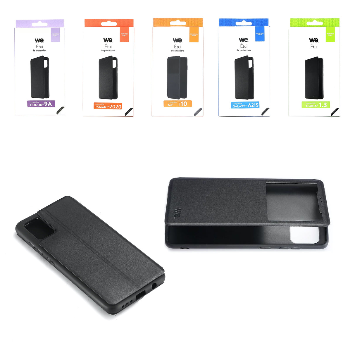 WE Etui folio CLASSIQUE SAMSUNG GALAXY S9 Noir - Avec fen e