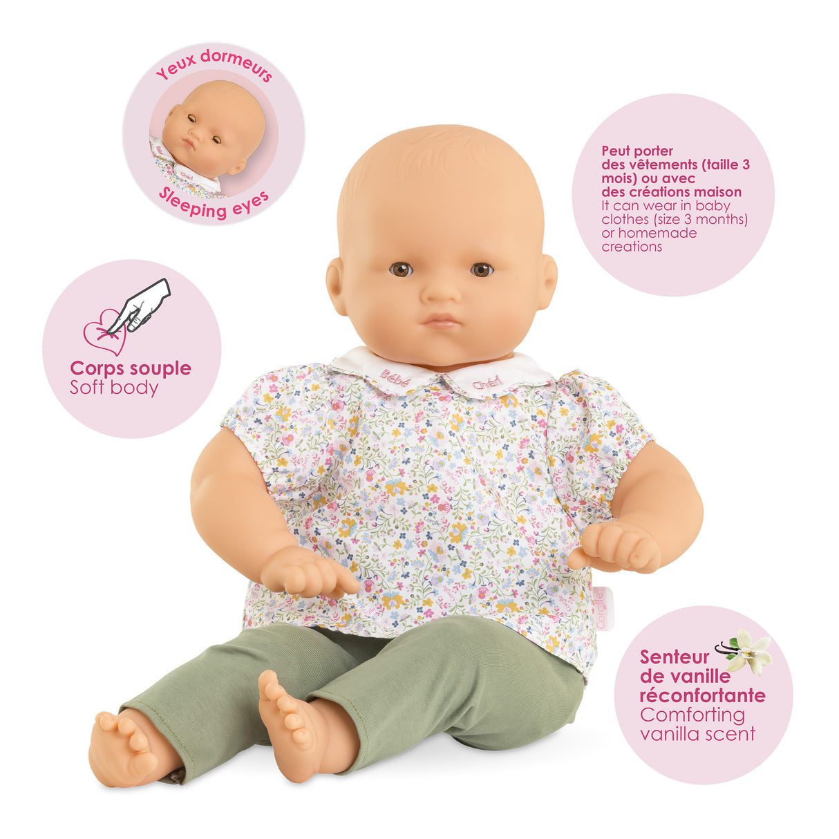 Grand poupon - COROLLE - Bébé Chéri - 52 cm - senteur vanille - dès 3 ans
