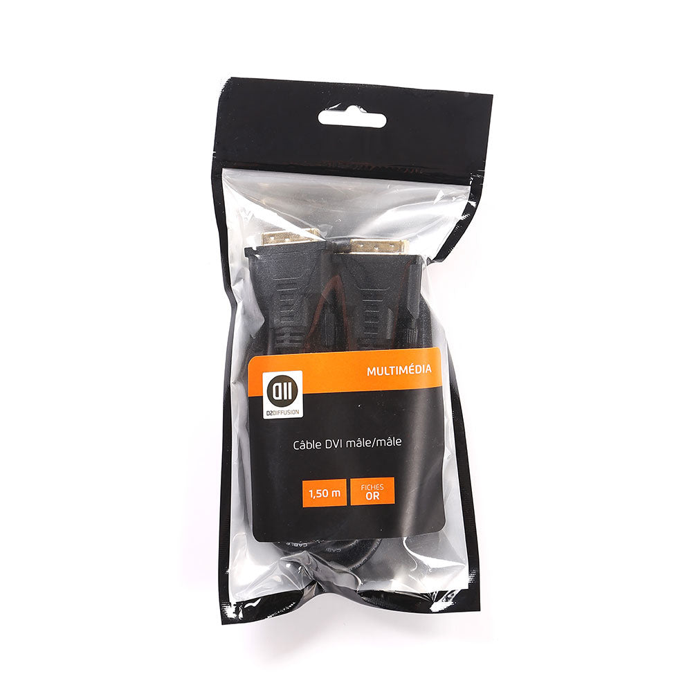 C ble DVI/DVI m le/m le 1.5m noir vendu en SACHET DVI-I 24+5