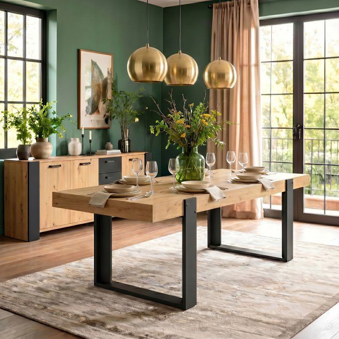 Ensemble enfilade + table LOFT - PARISOT - Chene Artisan et gris - 3 portes - 8 personnes