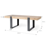 Table a manger - Rectangulaire - Panneaux de particules - Industriel - Loft - L 223,9 x P 93 x H 78,6 cm