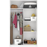 Armoire de chambre - Blanc - 2 portes coulissantes - L120 x P50 x H204 cm