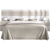 Tete de lit avec 2 tables de chevet a 2 tiroirs - Lamelles / Blanc - 248 x 34,2 x 96 cm