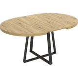 Table ronde extensible DUNA - 4 a 6 personnes - DÈcor chene - L110 x P110/152 x H77 cm