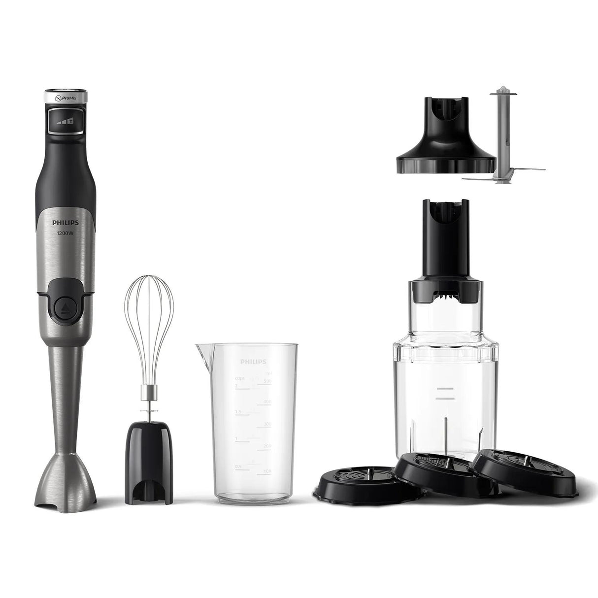 Mixeur plongeant - PHILIPS - HR2684/00 - ProMix Série 5000 - Métal/noir - 1200W - 4 accessoires