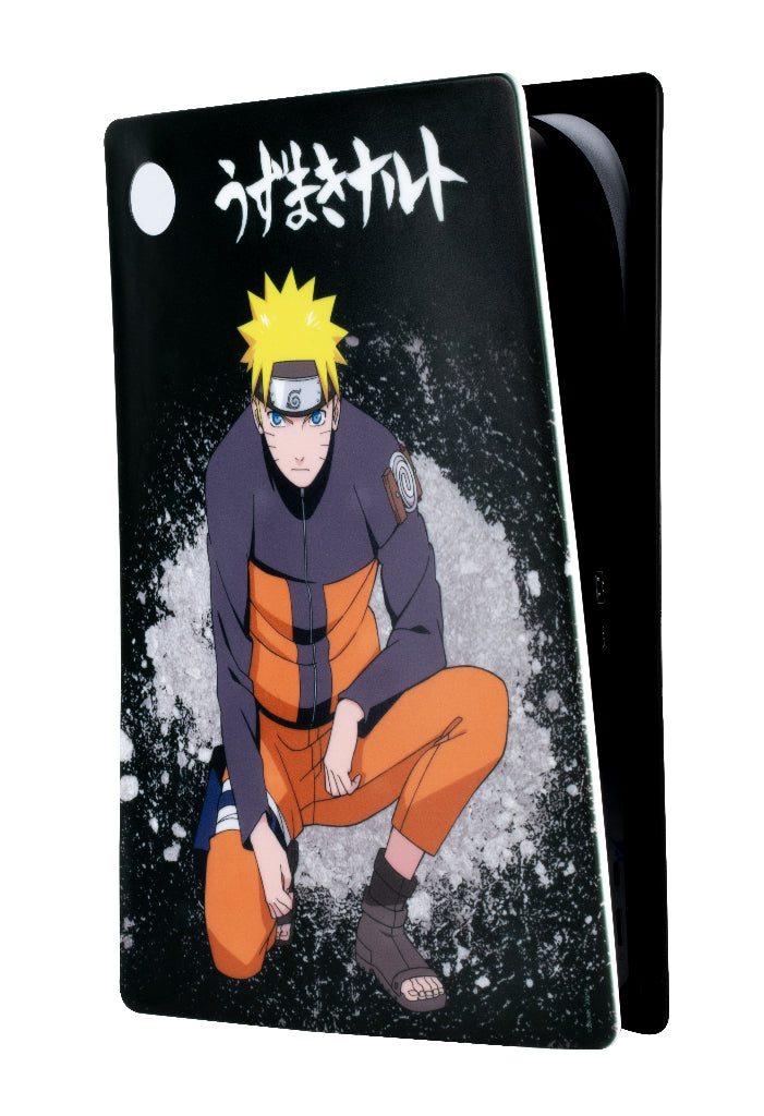 Façade de protection - KONIX - Naruto Shippuden - PS5 - Silicone - Antichoc - Anti-rayures - Motif Naruto - Noir
