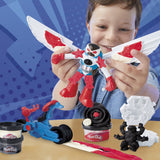 Play-Doh Captain America, coffret Moto tranchante avec figurine flexible, 3 accessoires et pâte a modeler, des 4 ans, Marvel
