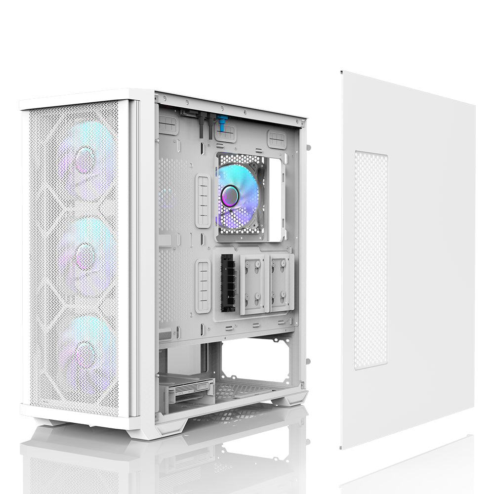Boitier Moyen Tour E-ATX Zalman Z10 Duo avec panneaux vitrés (Blanc)