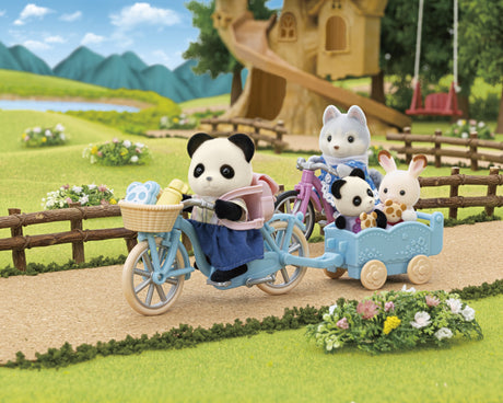La fille panda, son vélo et sa remorque - Sylvanian Families - 5652