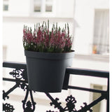 Pot balustrade - GARDEN ID Smile - Anth. 30 cm - S'adapte a toutes les balustrades - RÈserve d'eau - recyclÈ et 100% recyclable