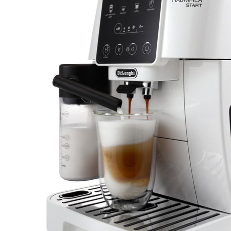 Machine expresso broyeur - De'Longhi - Magnifica start - ECAM220.61.W - 4 recettes - Blanc inox