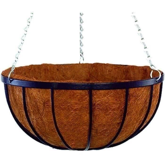 Suspension+coco - GARDEN ID Georgain - ÿ35 H19 cm - Coco premium - Structure solide - Profond pour le dÈveloppement des plantes