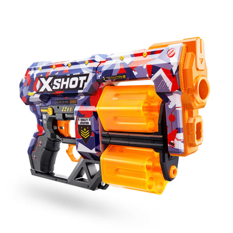 Pack Blasters - ZURU - XSHOT Skins Dread 2PK - Blasters double canon rotatif avec 48 fléchettes et tir a 27 metres