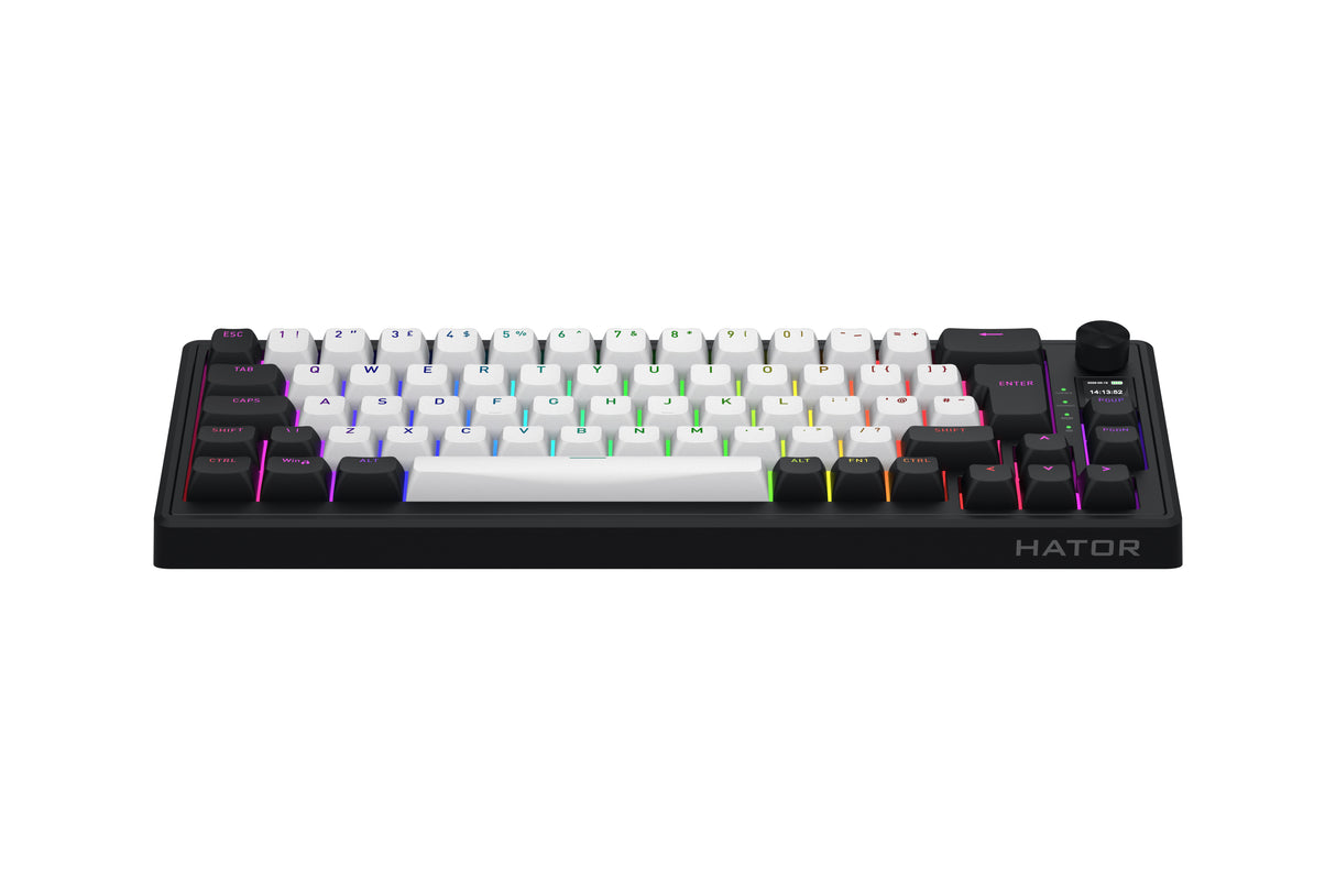 Clavier Gamer sans fil magnétique (Hator Aurum Linear) Hator Skyfall 65 Mag Ultima 8K TKL RGB (Noir)
