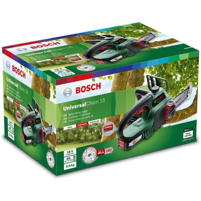 BOSCH TronÁonneuse sans fil - UniversalChain 18 (LIvrÈ avec : 1 batterie 18V 2,5Ah)