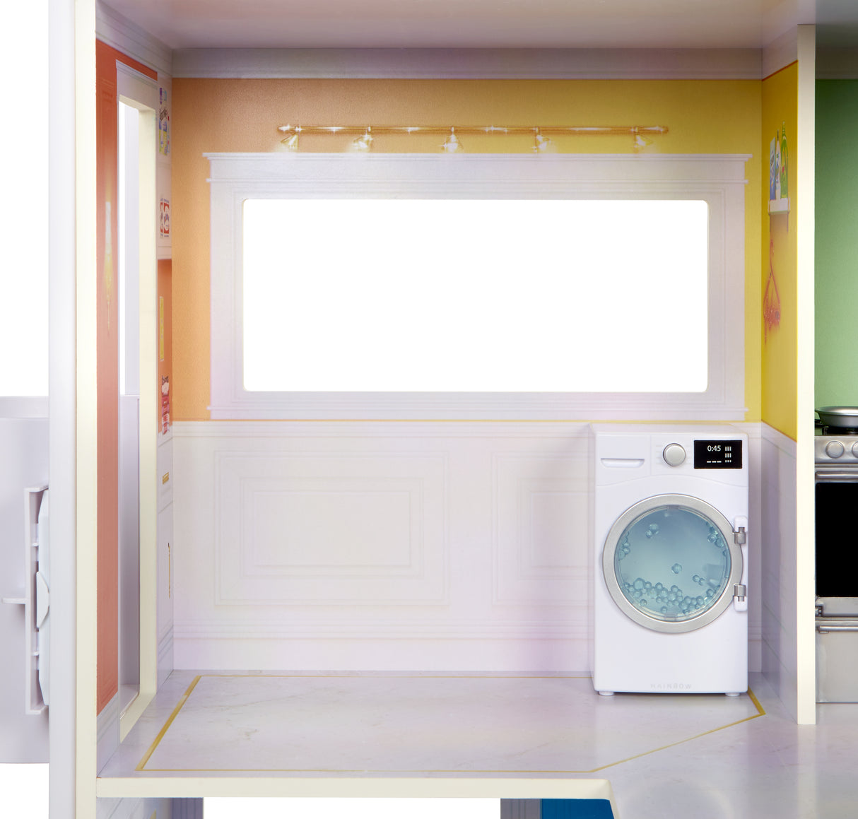 Rainbow High Townhouse - Maison en bois 3 étages et 6 pieces - Ascenseur fontionnel et meubles mobiles