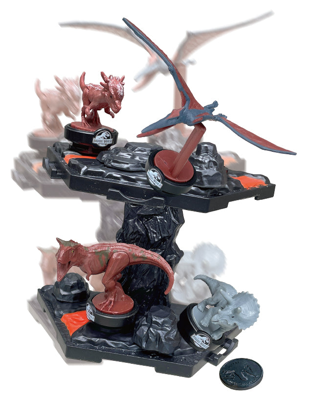 Jeu d'Équilibre - EPOCH GAMES - Jurassic World Volcano Quake - Dinosaures sur Plateforme, Dernier en Place Gagne !