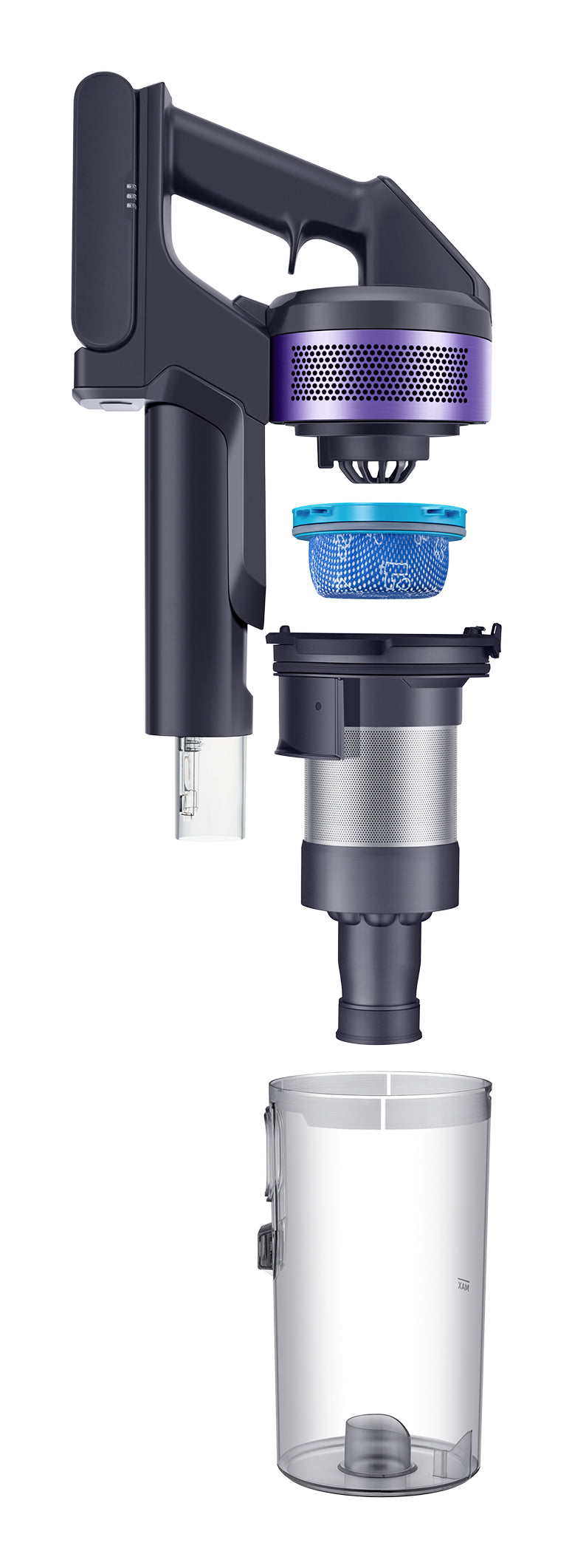 SAMSUNG VS15A6031R4 Jet 60 Turbo - Aspirateur Balai - 150 AW - Aspiration multicyclonique - Filtration HEPA - 40min d'autonomie