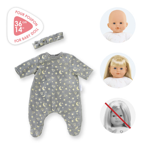 Pyjama - Corolle - Brille dans la Nuit - 36 cm - Étoiles phosphorescentes - Facile a enfiler