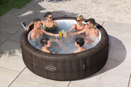 Spa gonflable BESTWAY - Lay-Z-Spa San Fransisco - Hydrojets - 230 x 230 x 71 cm - 5 a 7 places - Carré (couverture, 5 appuie-tete)