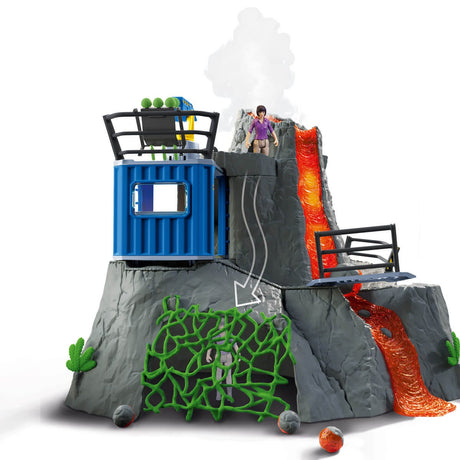 Expédition au grand Volcan, 1 figurine de chercheuse et 2 jouets dinosaures, Pour enfants des 5 ans, Schleich 42564 DINOSAURS