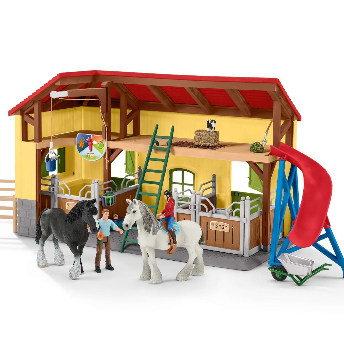 Écurie avec boxes et animaux, coffret de 82 pieces avec chevaux, Schleich 42485 Farm World, Des 4 ans