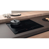Table de cuisson induction - HOTPOINT - 4 foyers - L60 cm - HQ5660SNE - 7200 W - Revetement verre noir