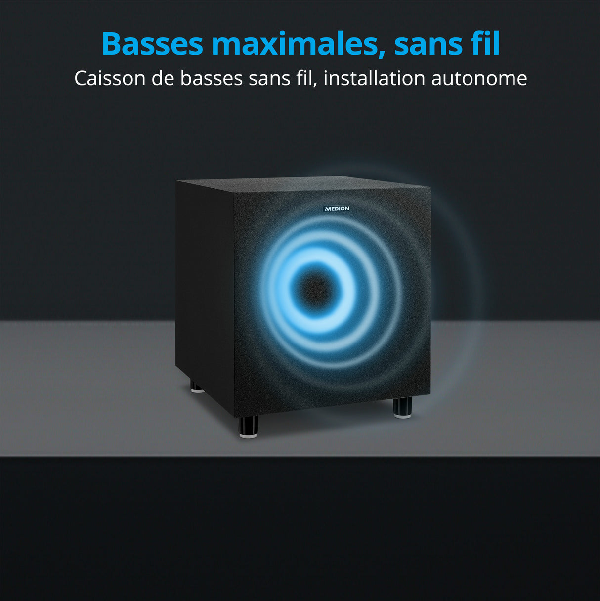 Barre de Son 2.1 - MEDION - 2x30W RMS + Sub 60W RMS - Caisson sans fil